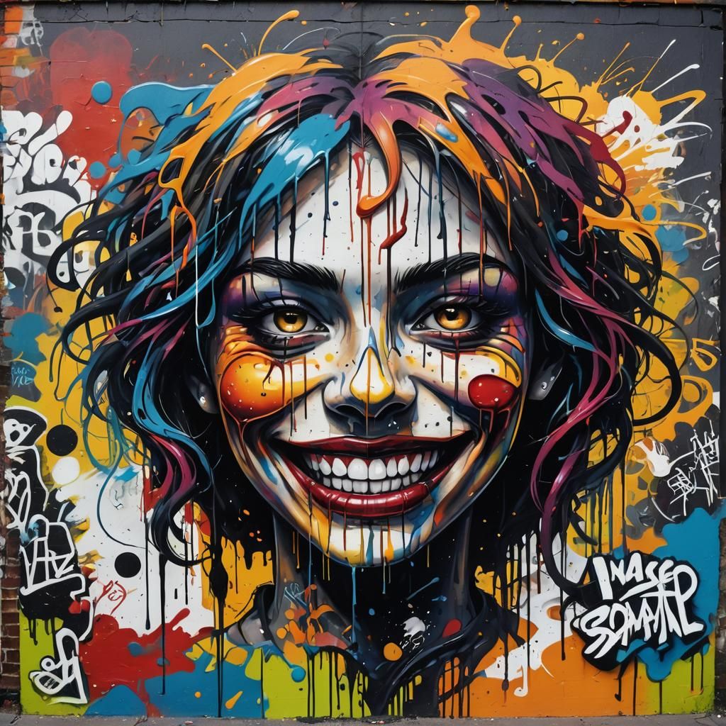 Colorful Graffiti Art with Melting Effects