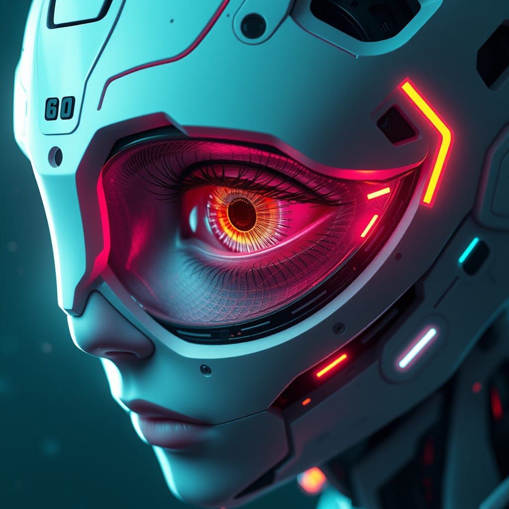 Glowing Cyberpunk Eye Concept Art
