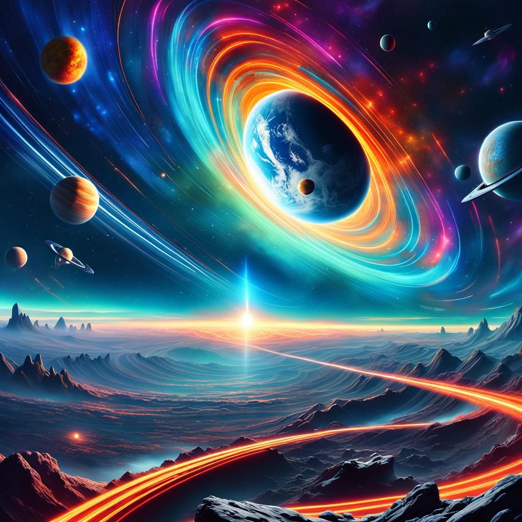 Cinematic Space Odyssey in Fauvist Expressionism