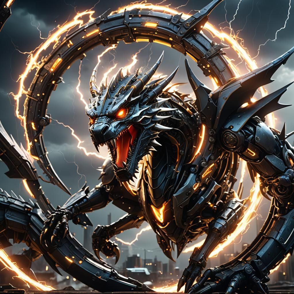 Mechanical Dragon Transformation in Electric Storm