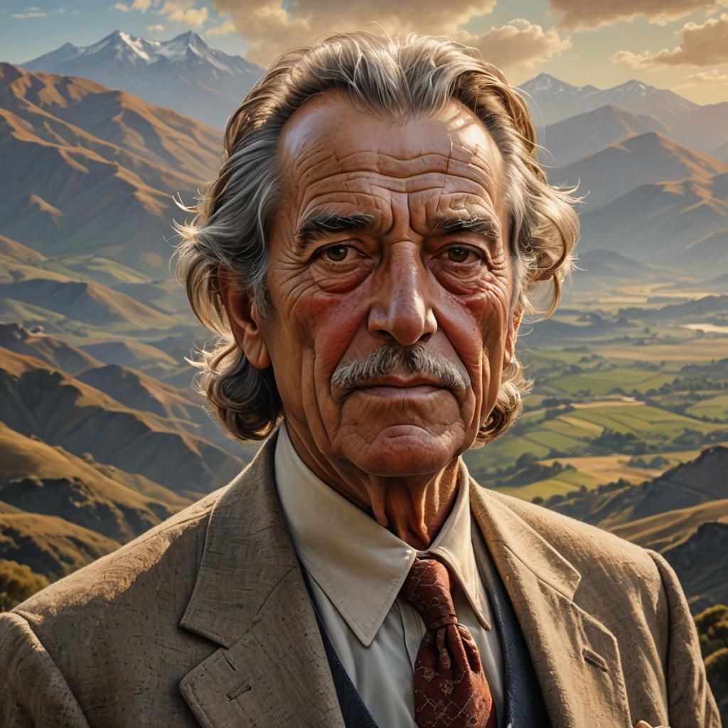 Chilean Man Portrait in Elegant Realism Style