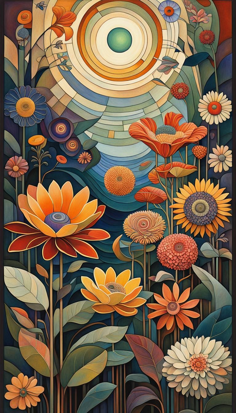 Exotic Flowers in Dynamic, Layered Composition