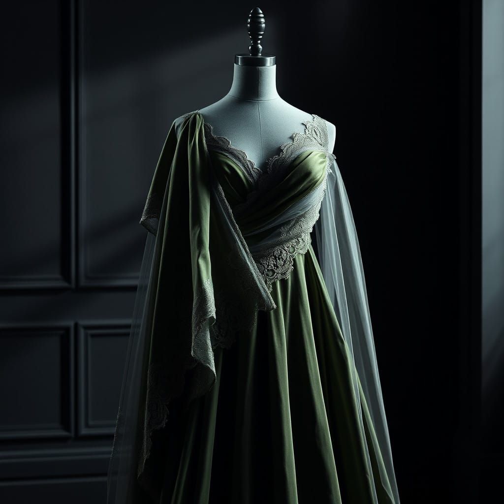 Elegant Evening Gown in Hyperrealistic Style
