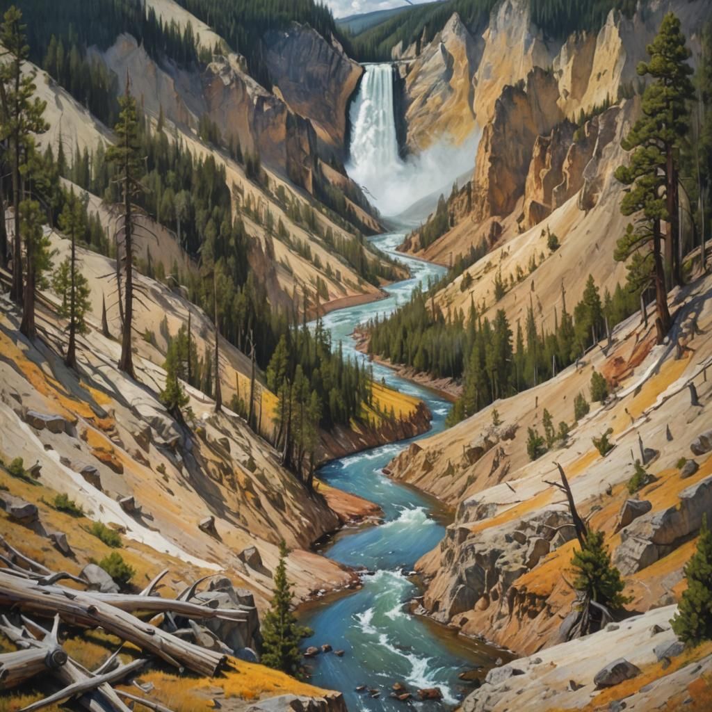 Yellowstone National Park: Oil Painting Landscape