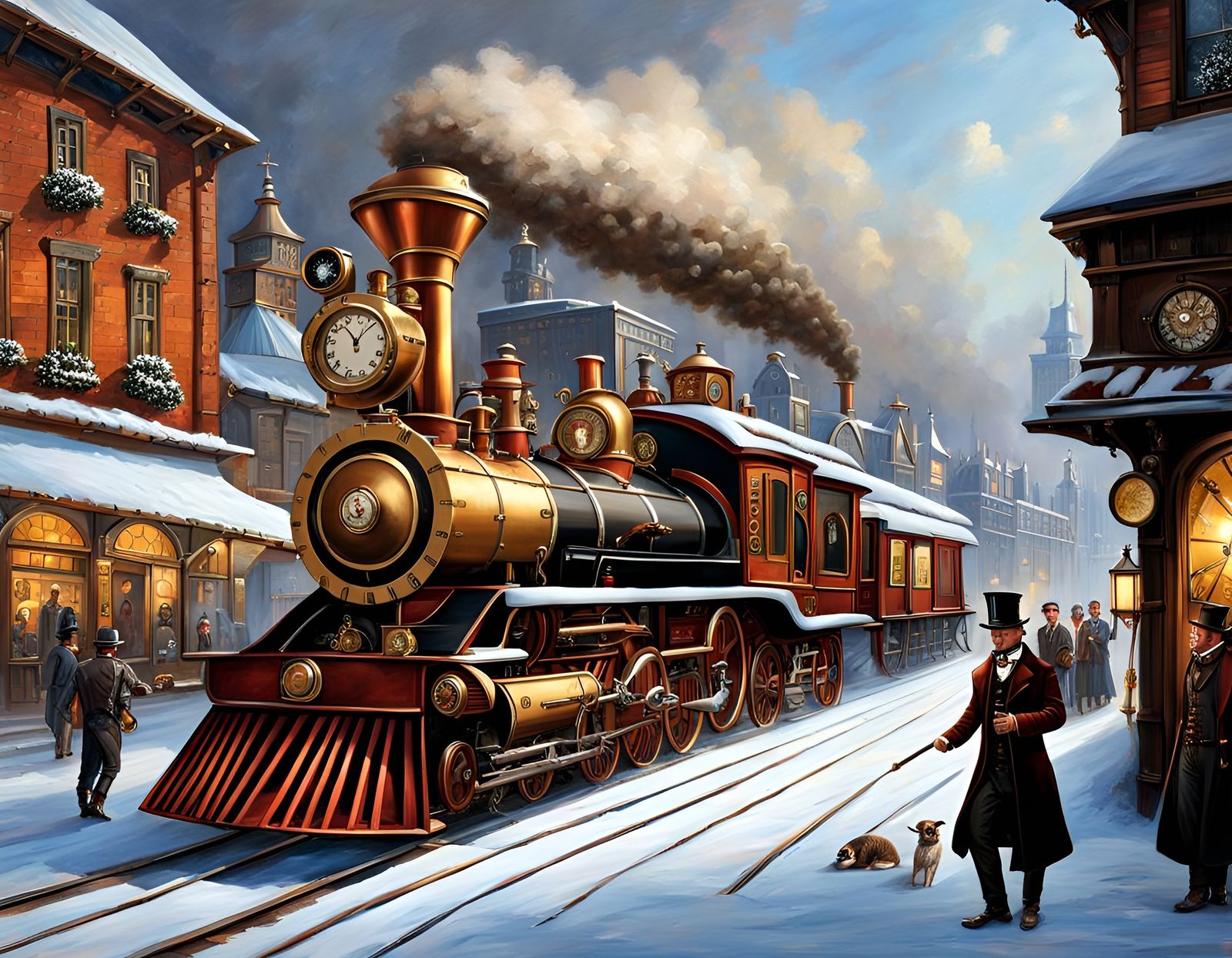 Steampunk Winter Wonderland: Detailed Volumetric Lighting