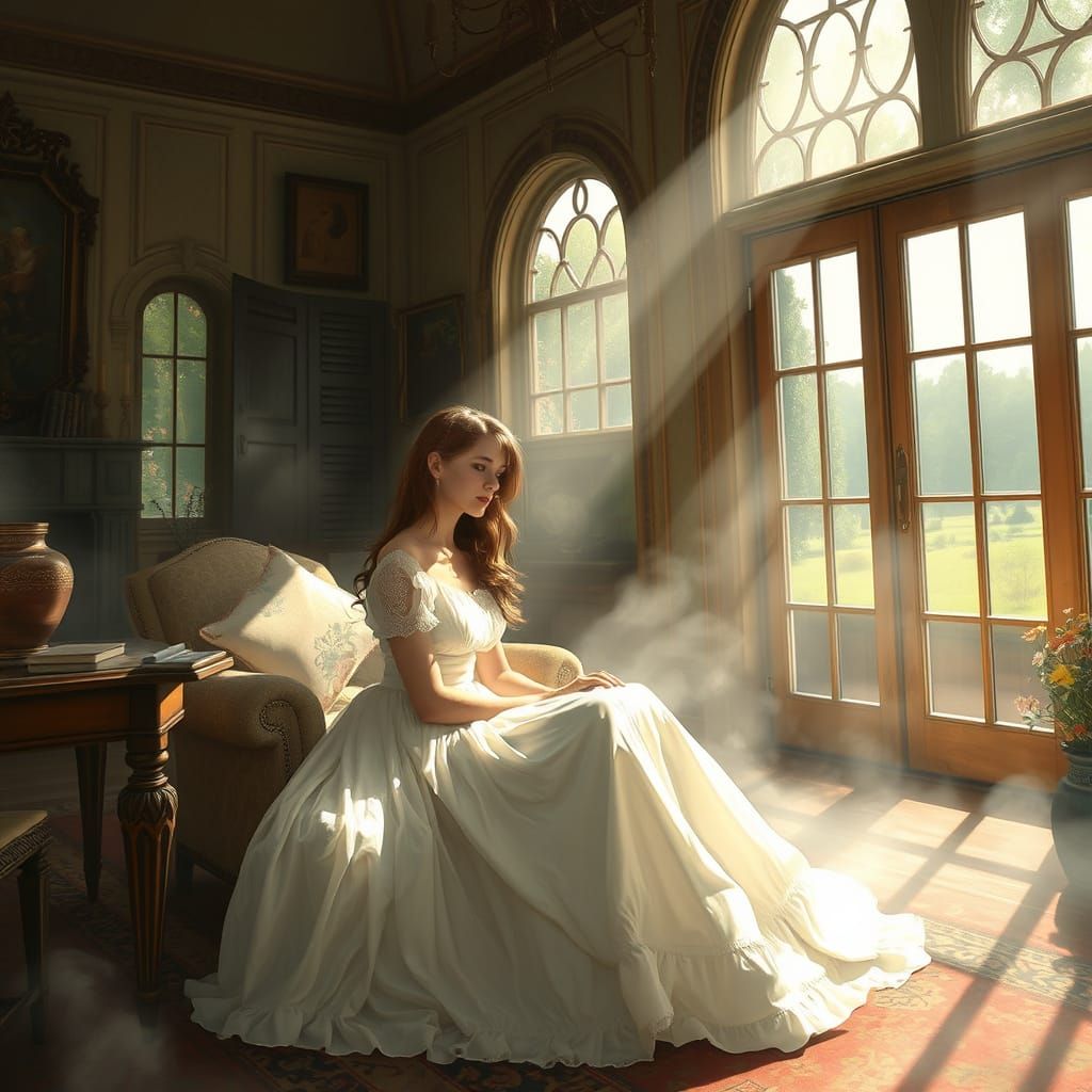 Ethereal Countryside Estate in Dreamy Realism