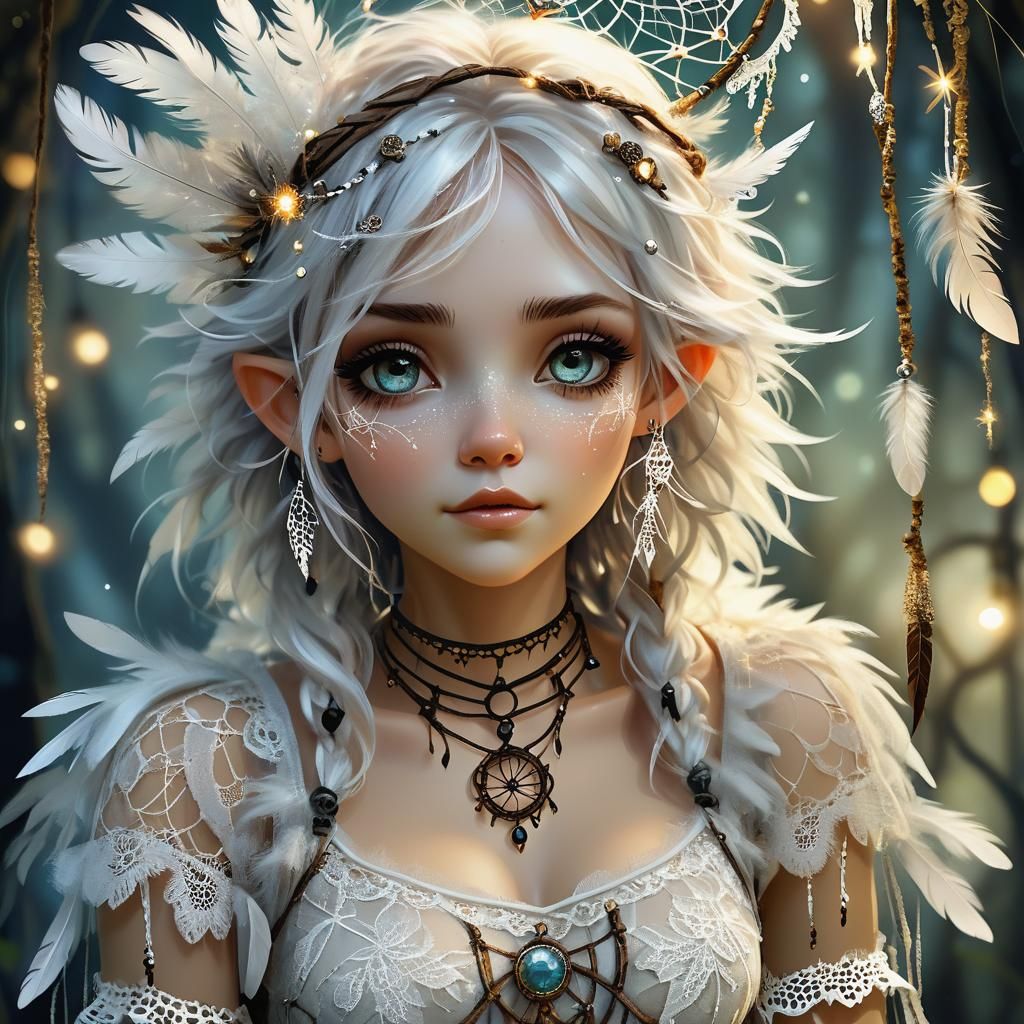 Whimsical Pixie Dreamcatcher in Fairy Forest