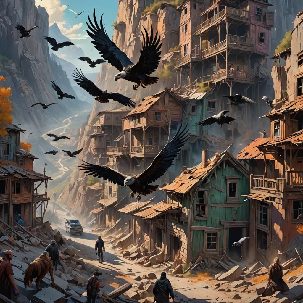 Banshees Haunt Ghost Town: Hyperrealistic Concept Art