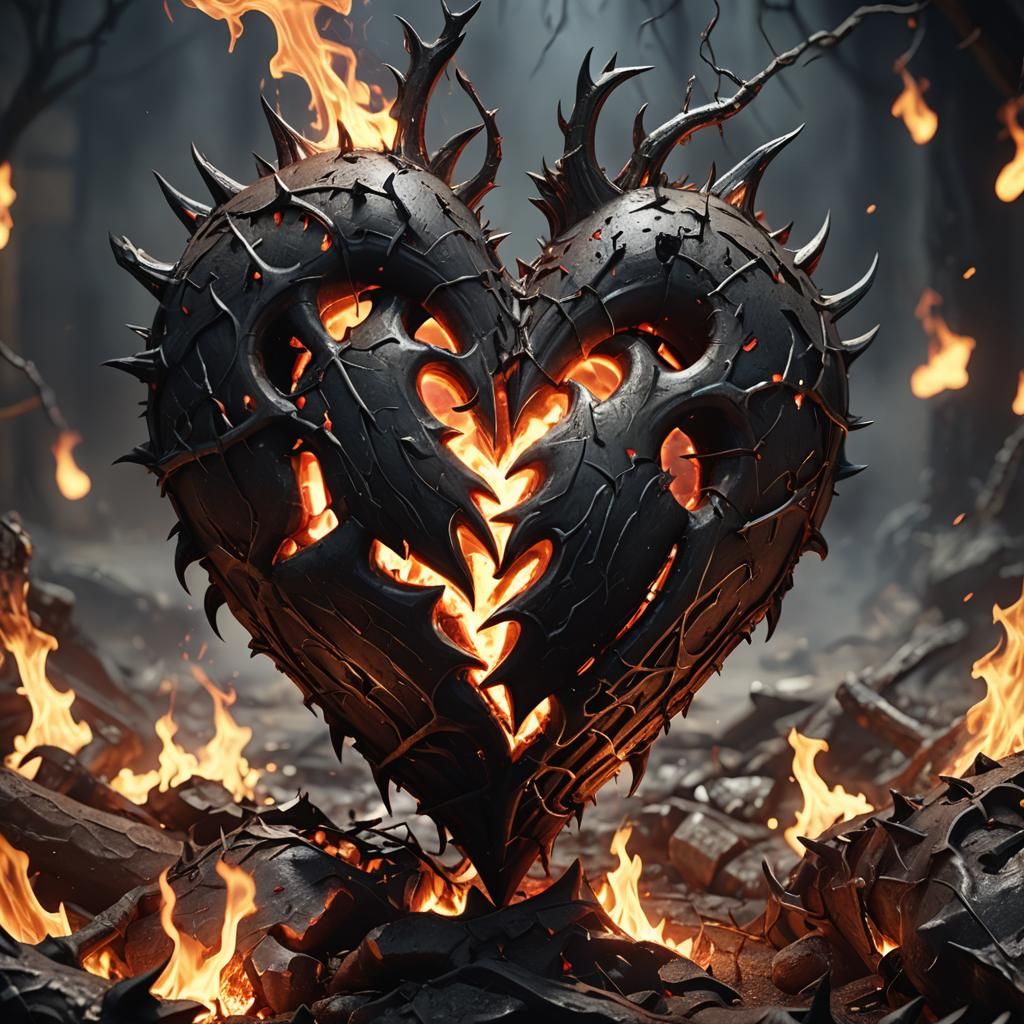 Burning Broken Heart in Hell: 3D Game Art