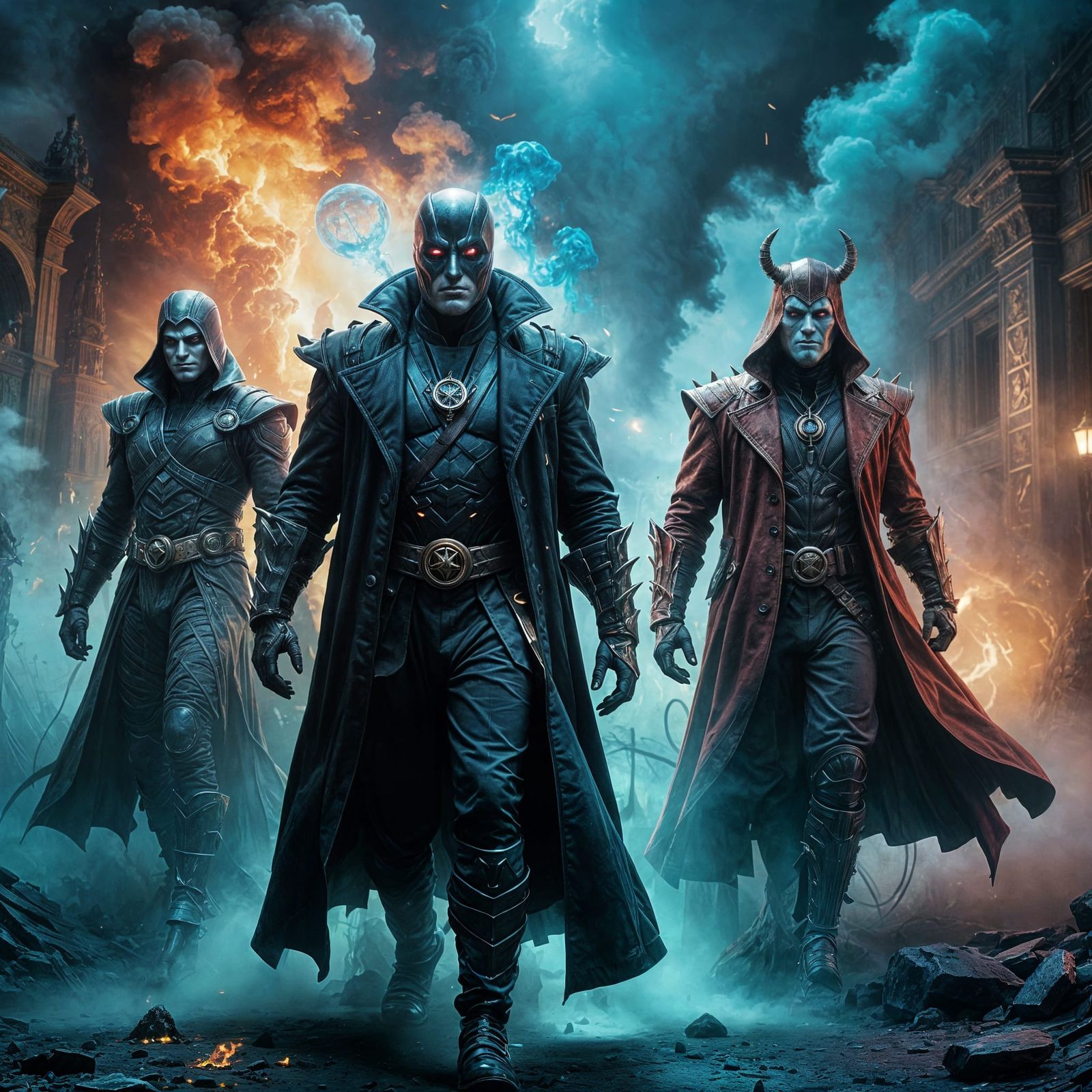 Surreal Oil Painting of Epic Supervillains