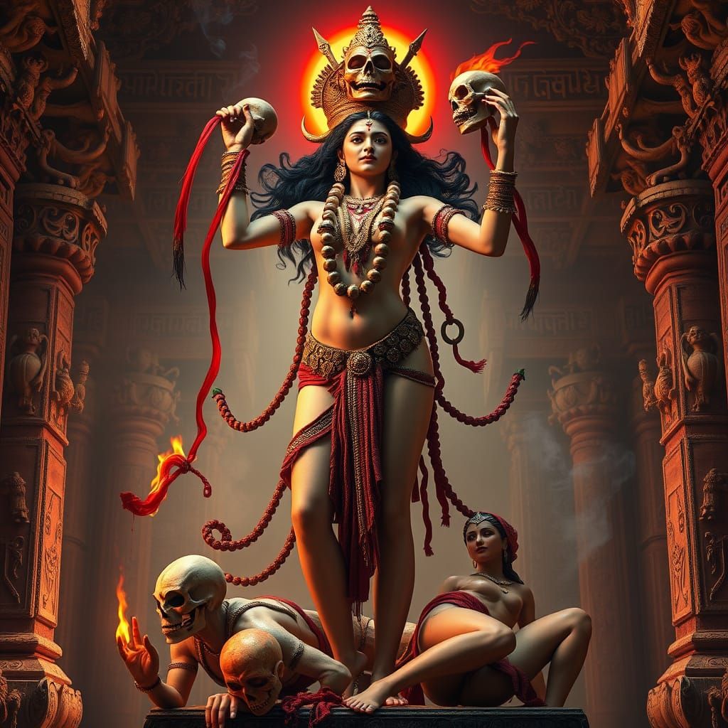 Tantric Goddess Chinnamasta, Triumphant and Self-Nourishing