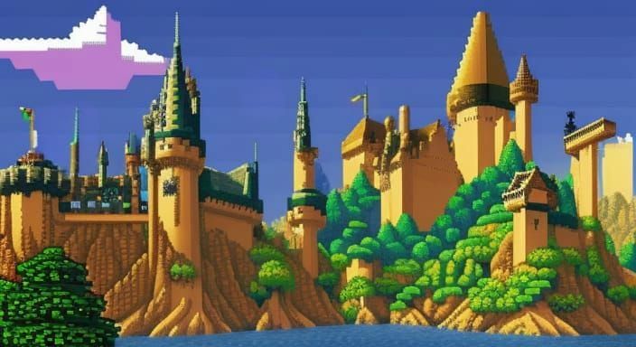 Hogwarts Castle Pixel Art