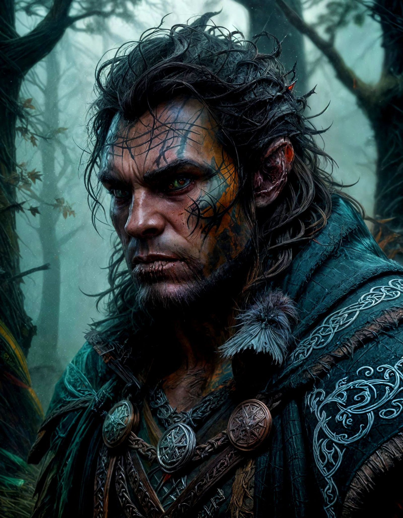 Half-Ogre Mystic in Dark Forest