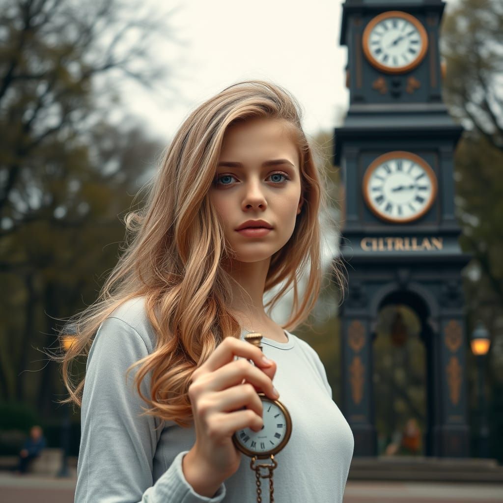 American Blonde Girl in Central Park