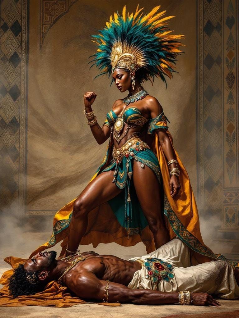 African Queen's Triumphant Victory, Regal Realism