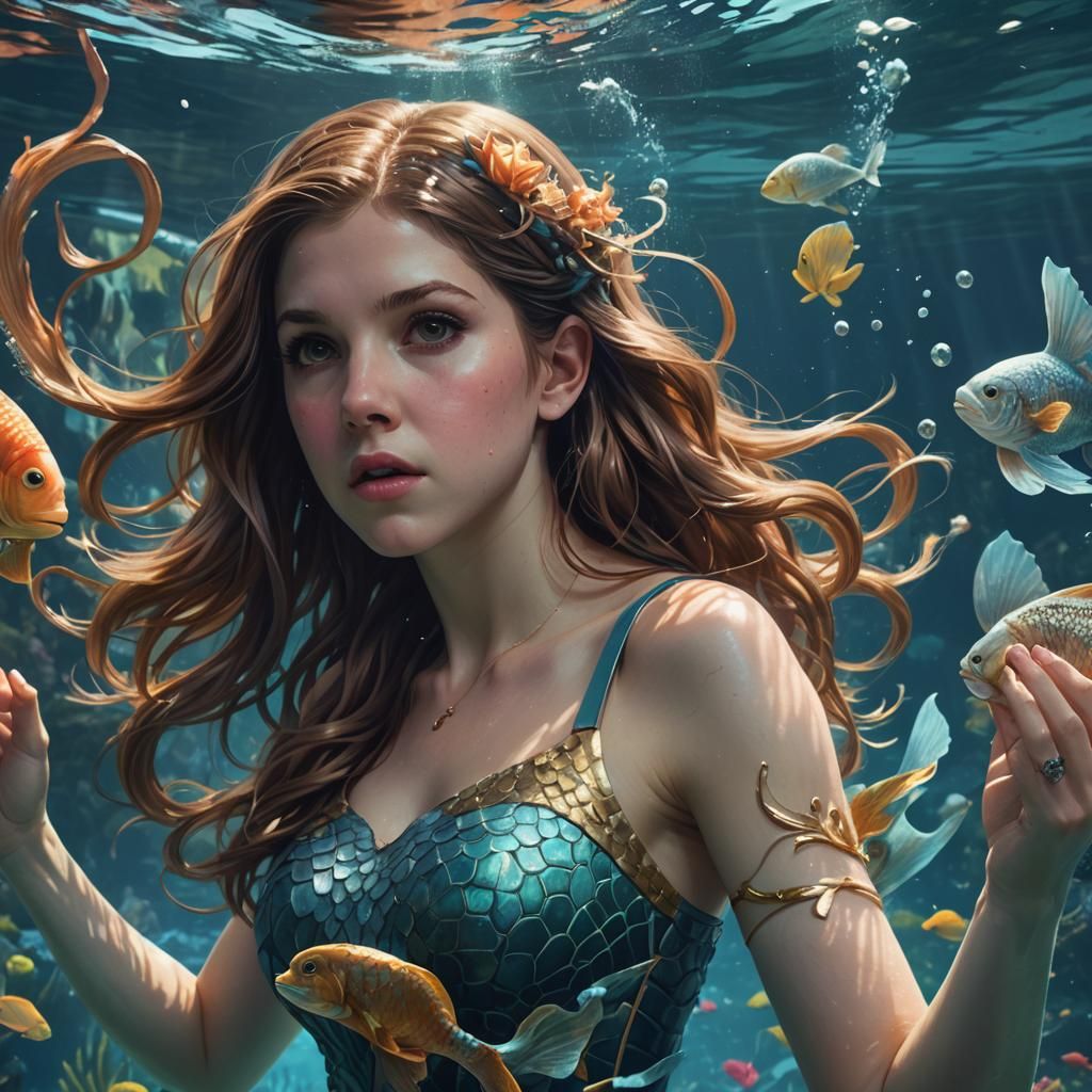 Anna Kendrick and Mermaid Play Underwater Tennis