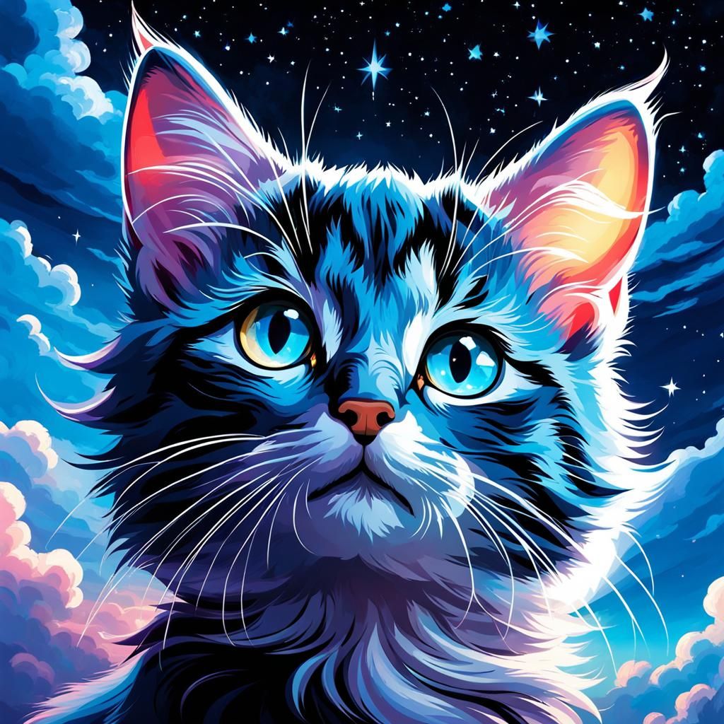 Starlight Cat in Disney Animation Style