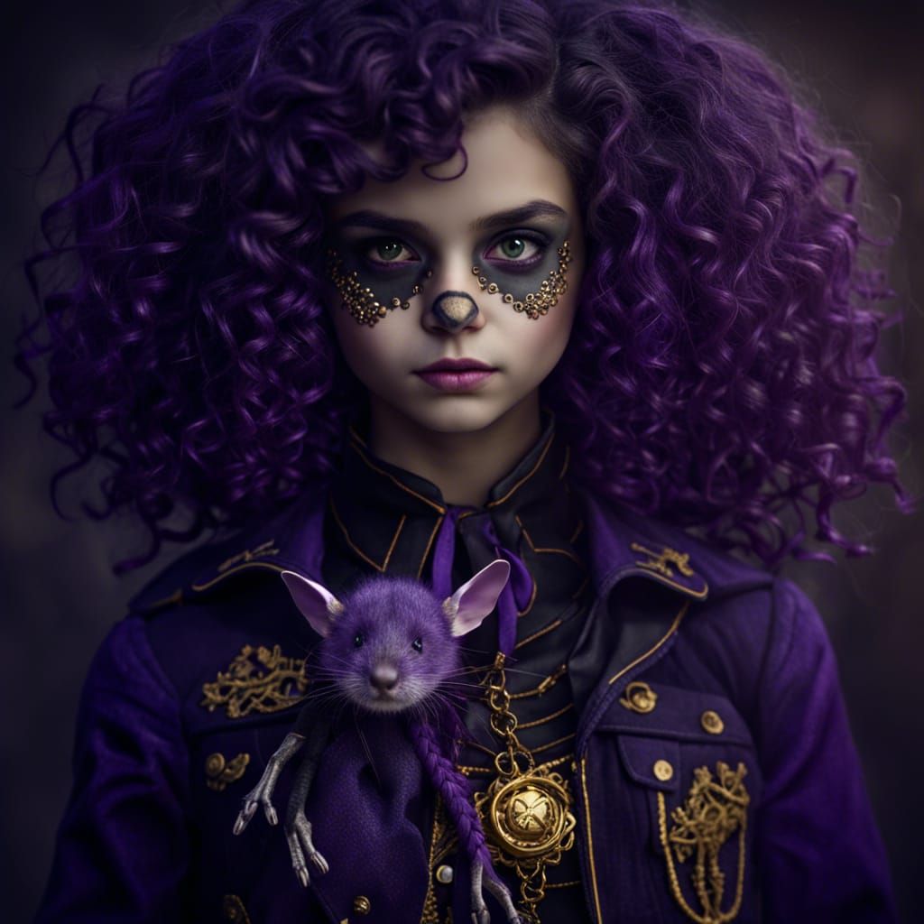 Teenage Witch with Skeleton Mouse in Magic Land