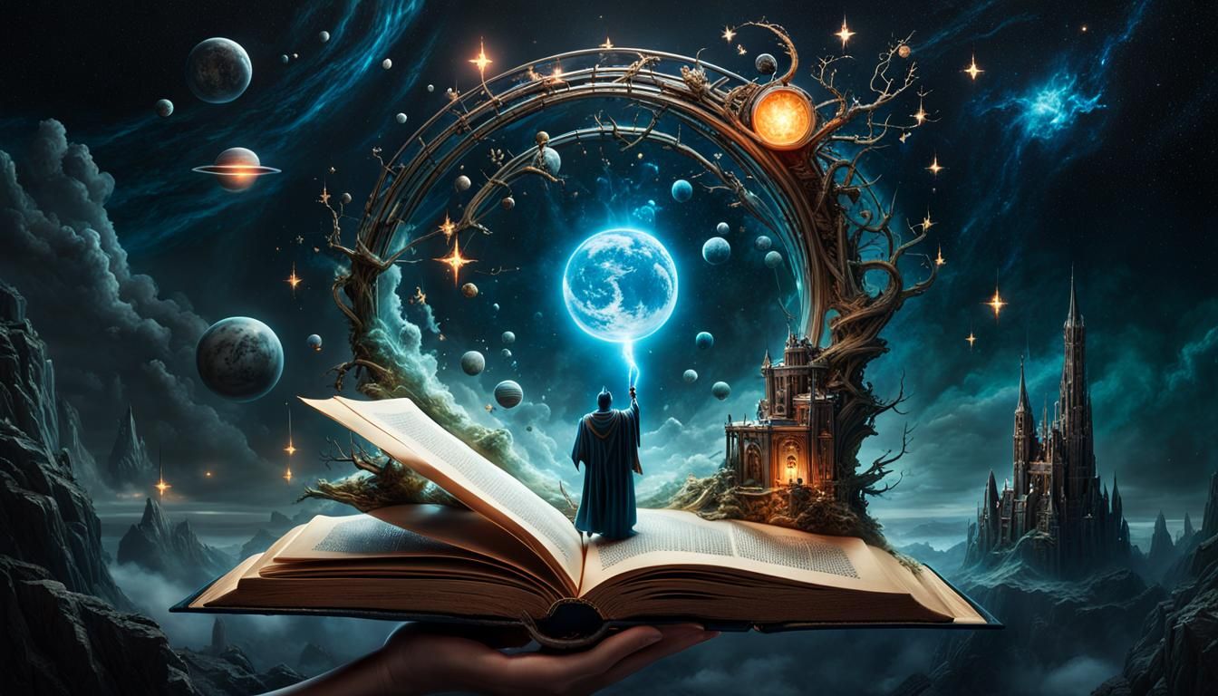 Sorcerer's Sci-Fi World: A Digital Fantasy Artwork