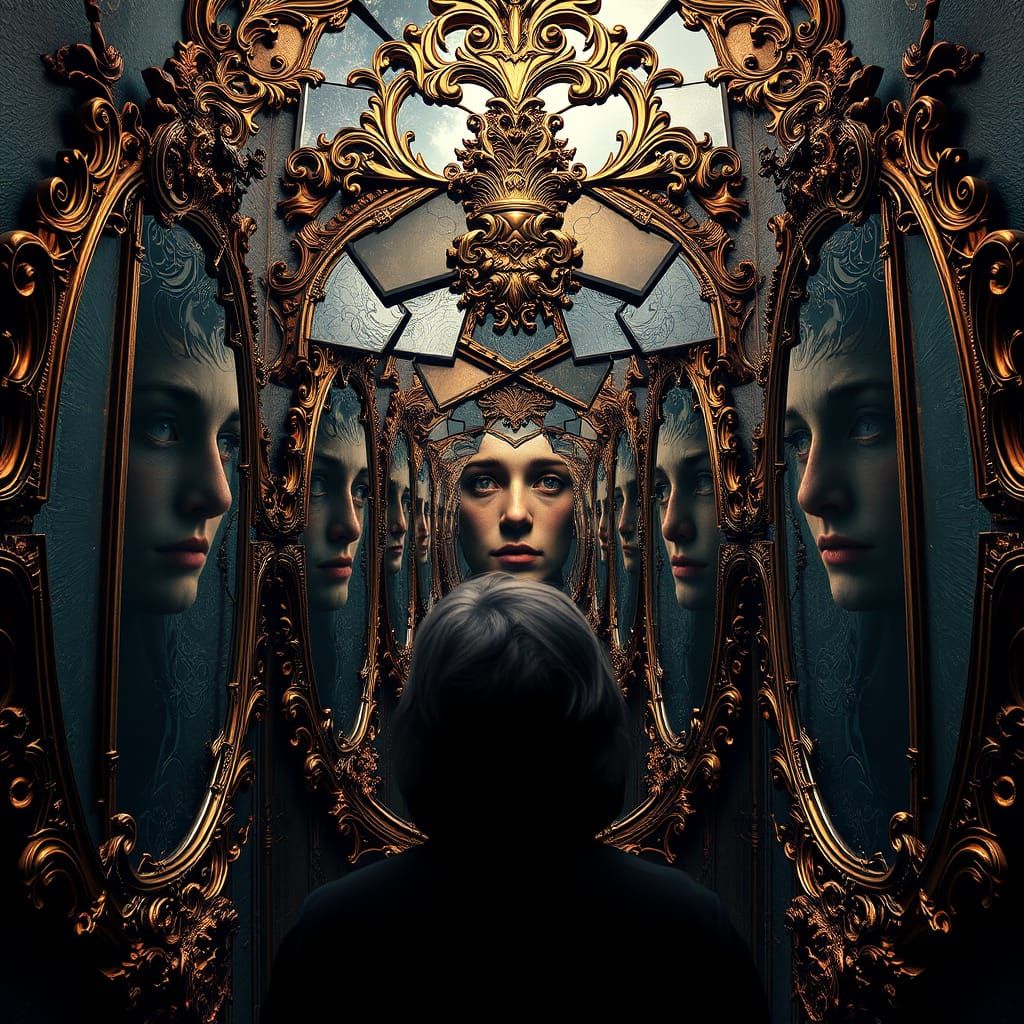 Introspective Fantasy Concept Art: Fractured Mirrors