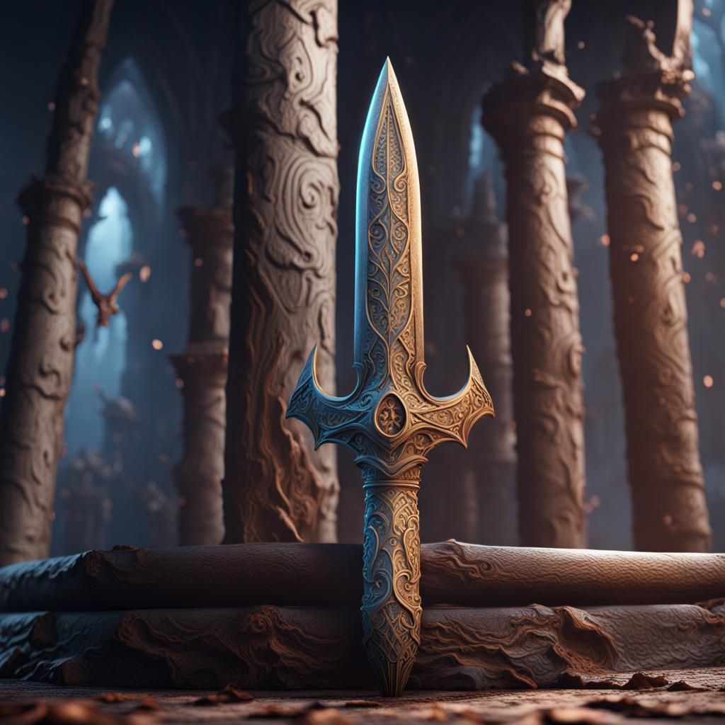 Fantastical Dagger in Detailed Matte Painting