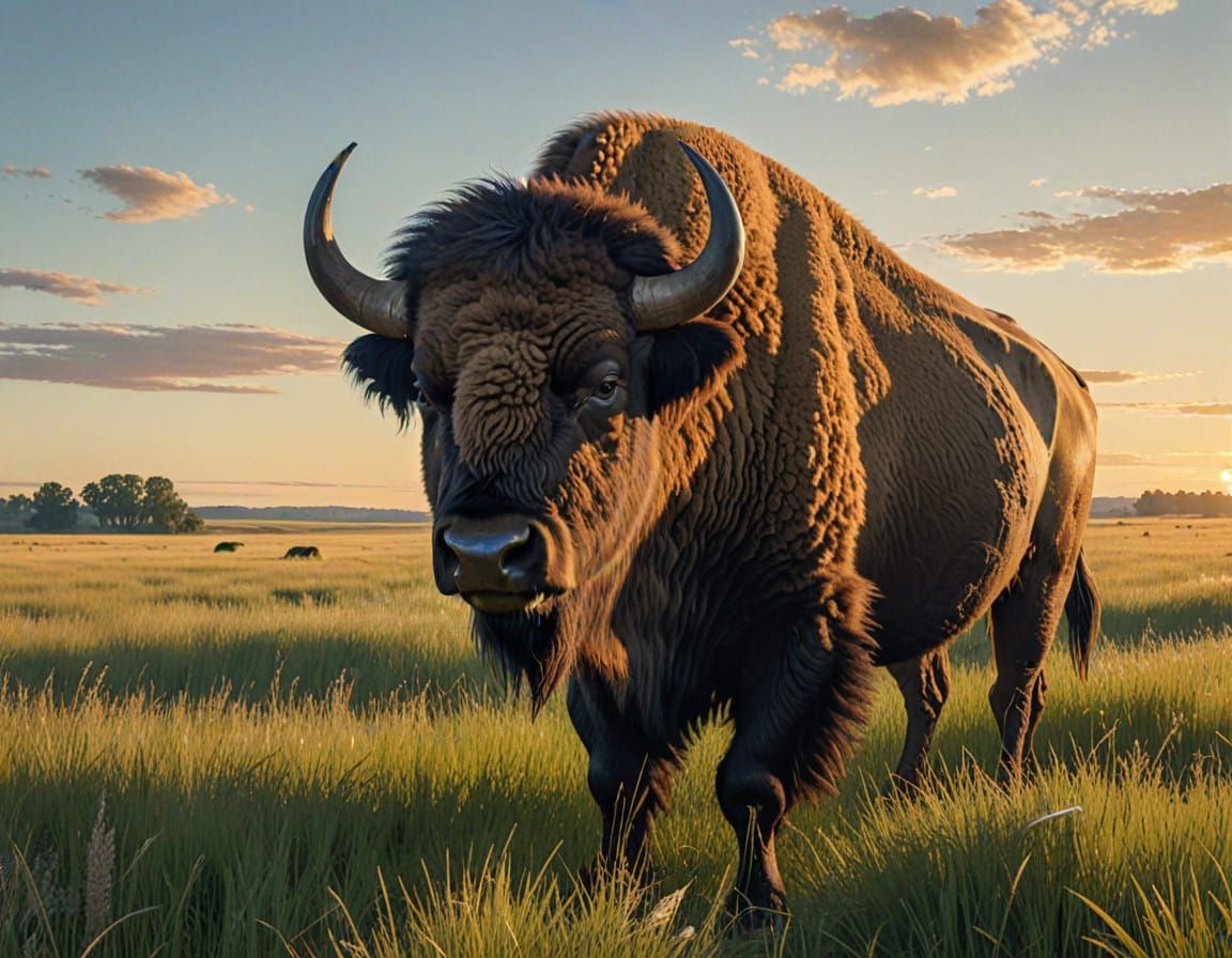 Bison On The Plains