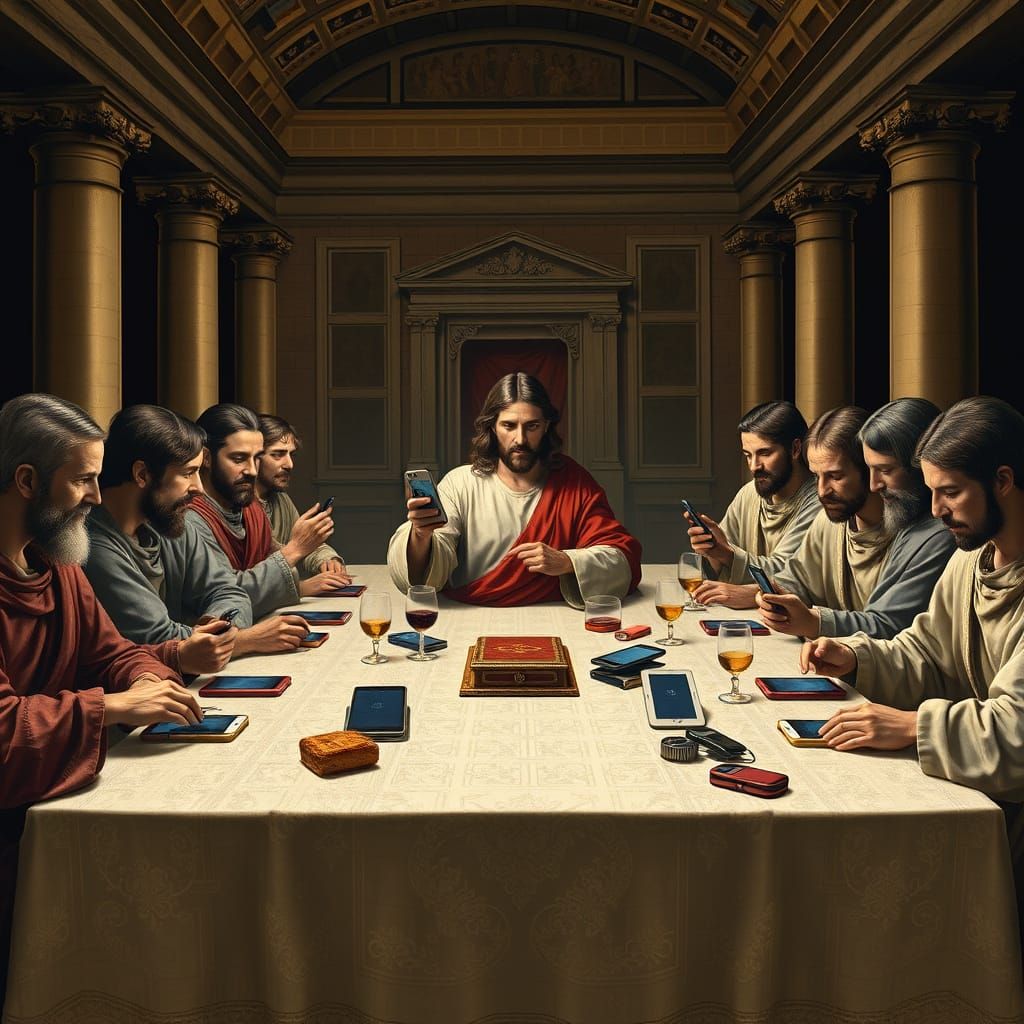 Jesus and the Apostles in a Modern Renaissance Feast
