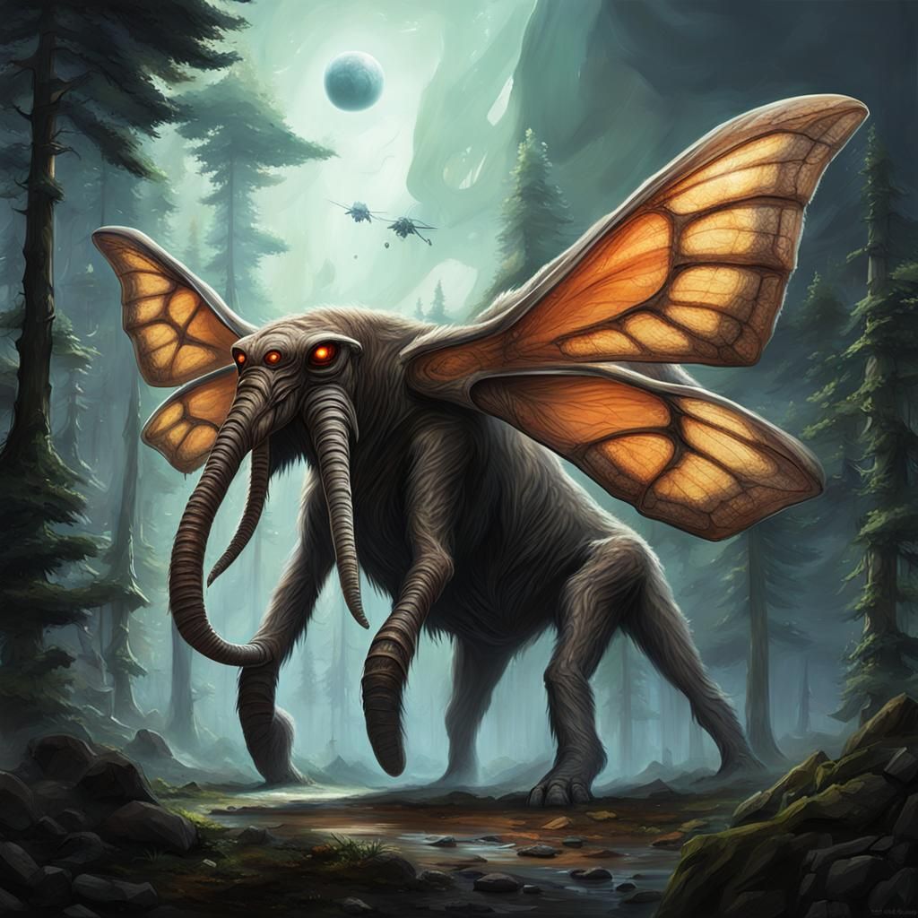 Exoplanet: Giant Moth Mammoth Concept Art