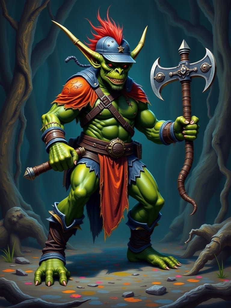 D&D Gremlin Ready for Action in a Cave