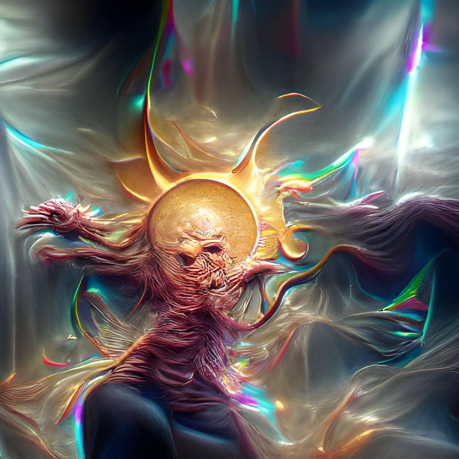 Sinister Sun: Cosmic Astral Illustration