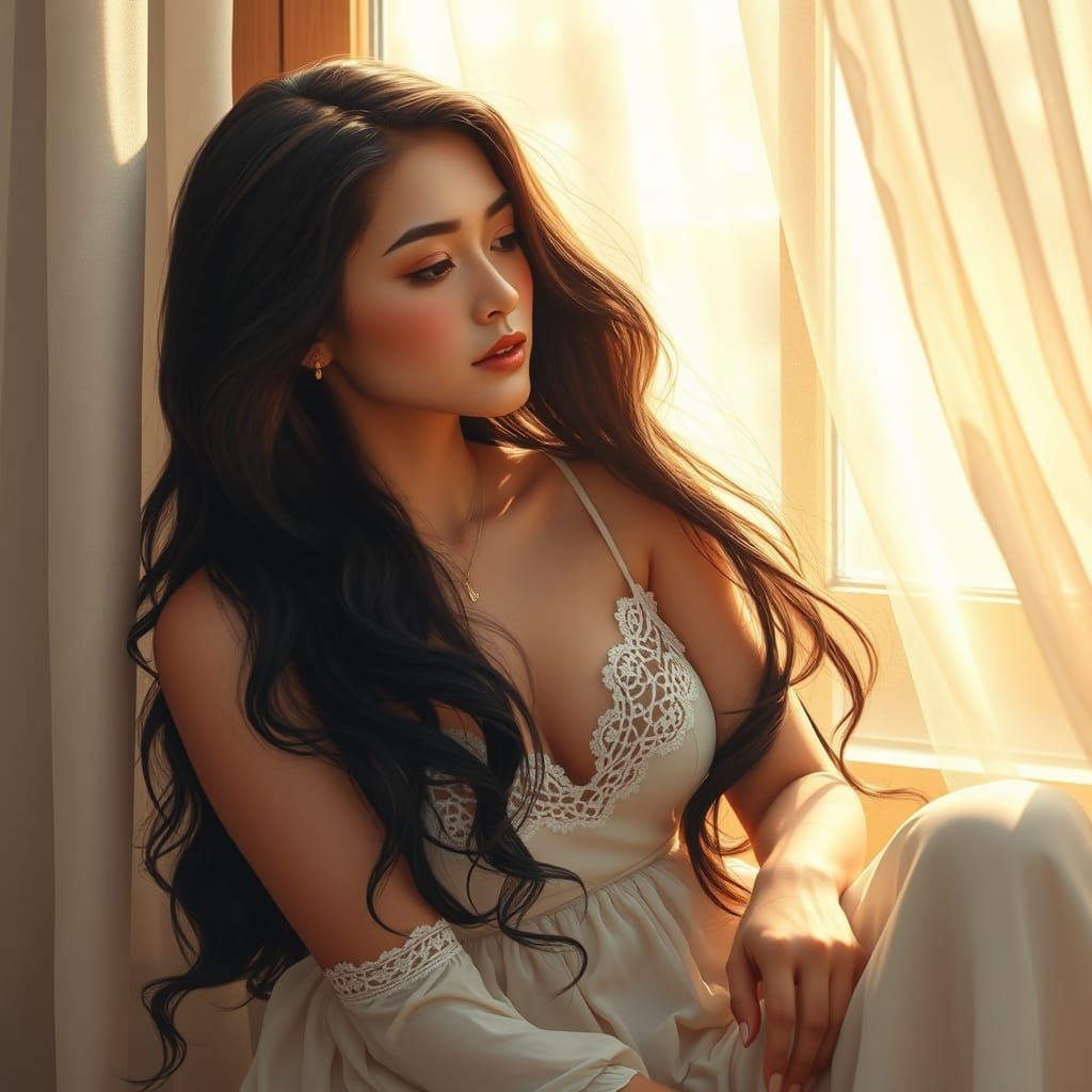 Serene Beauty in Sunlit Repose