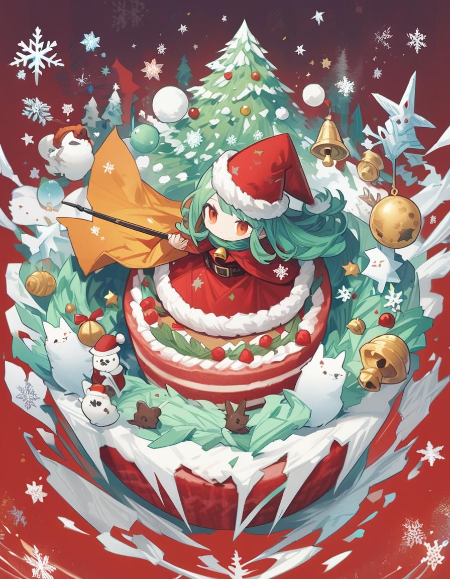 Christmas Witch in Red Velvet Style
