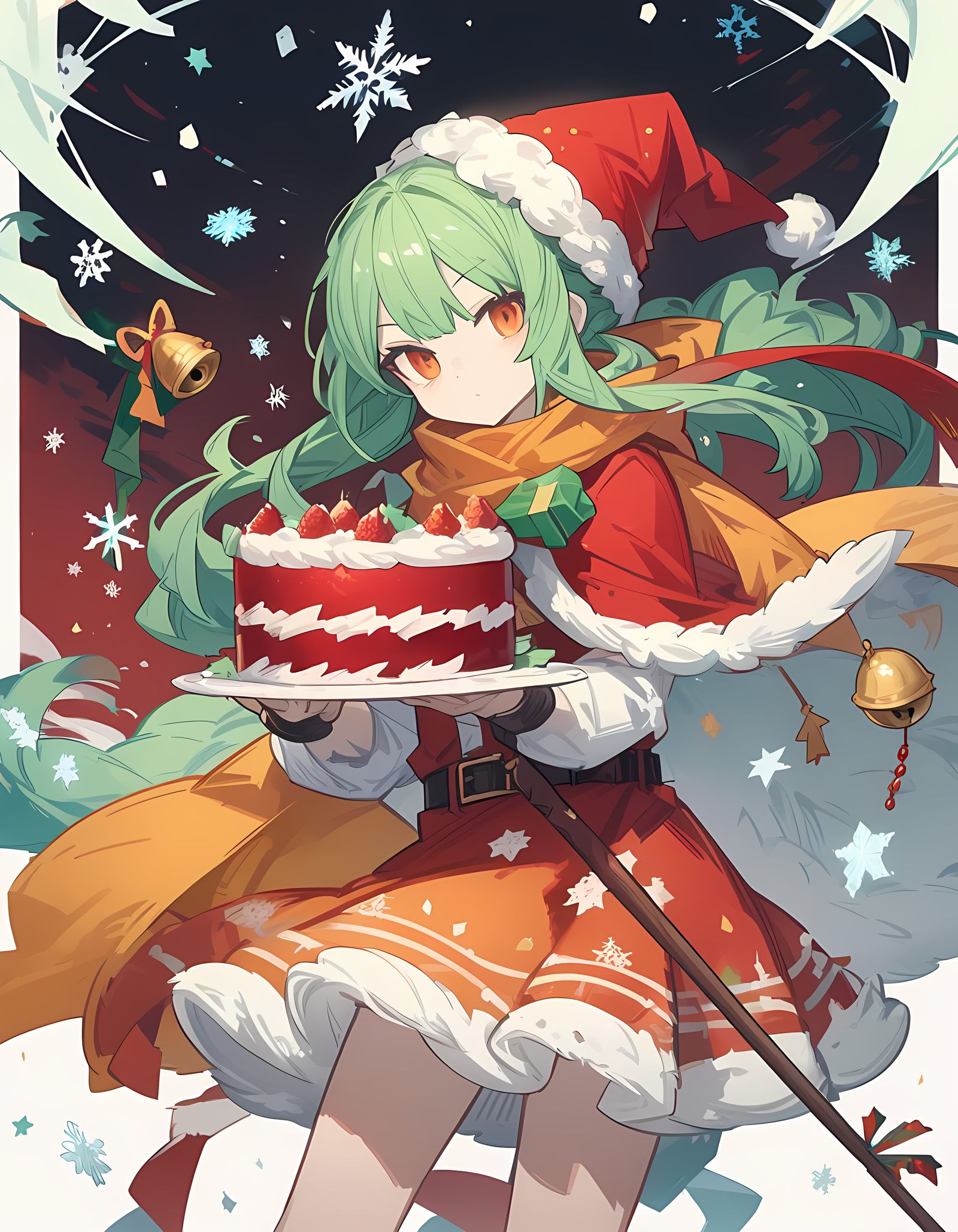 Magical Christmas Witch Enchants with Red Velvet Cake