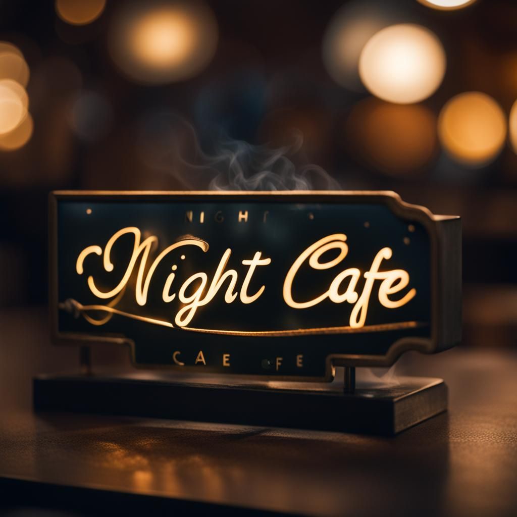 Realistic Tattoo of Night Café, Sharp Focus
