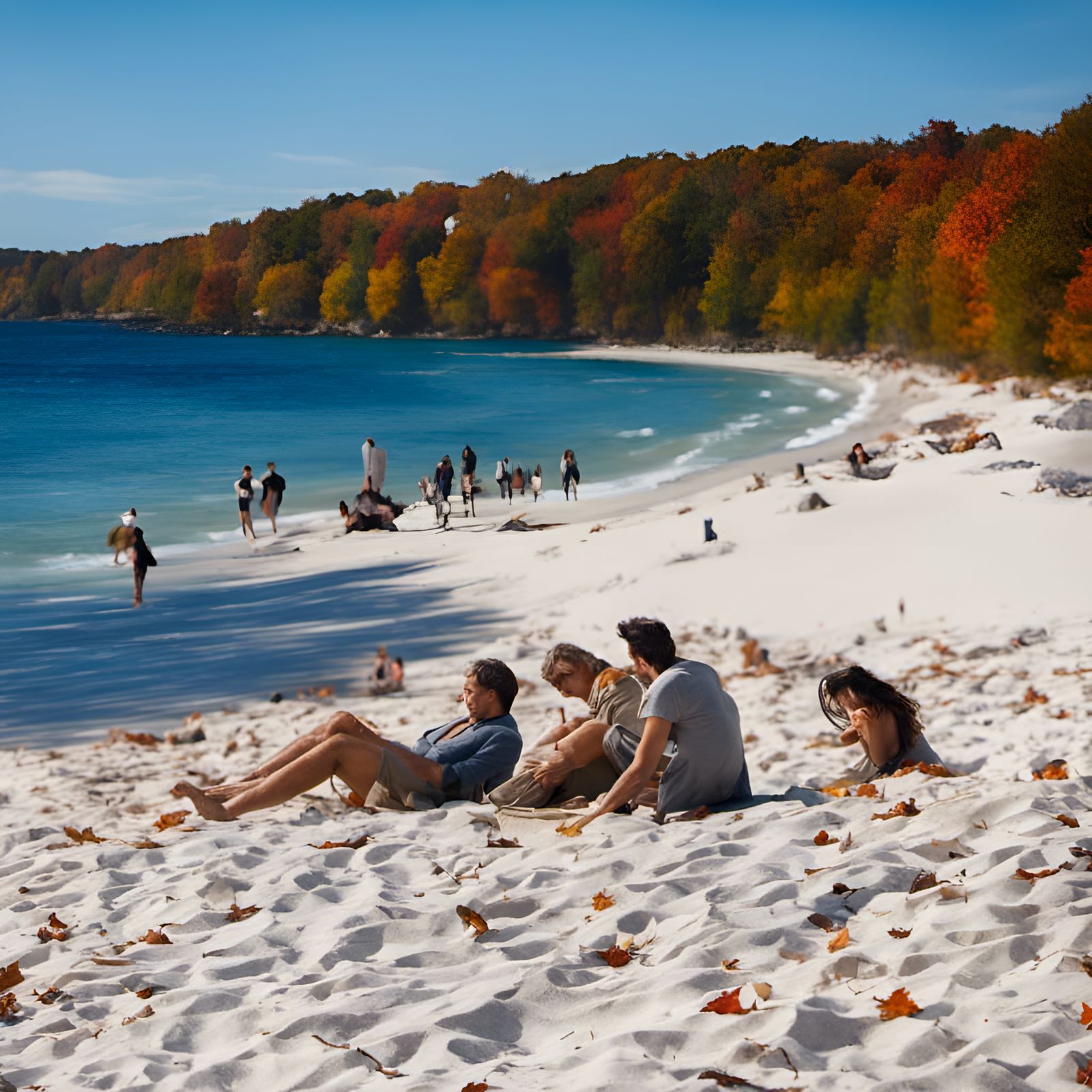 Beach Scene Transitioning to Autumn: Photography