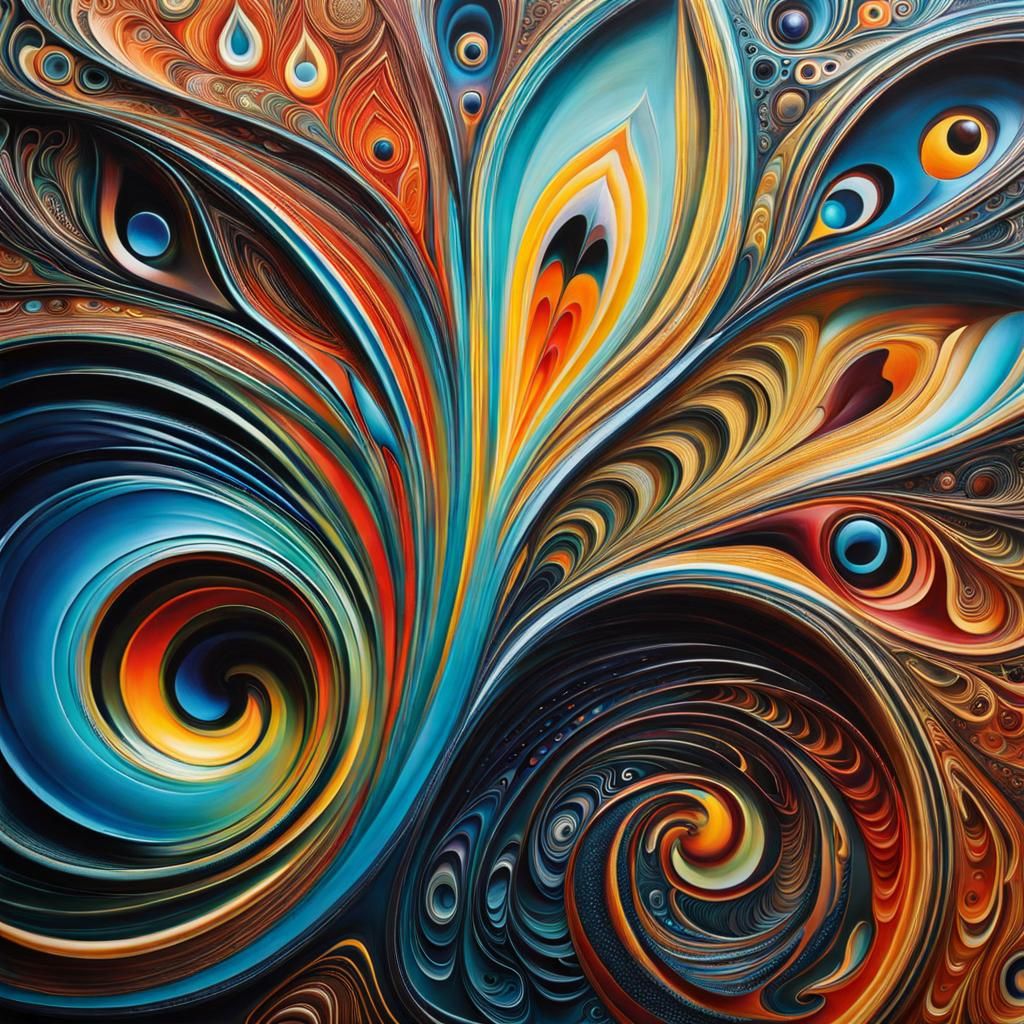 Detailed Pour Painting Art by Olga Soby