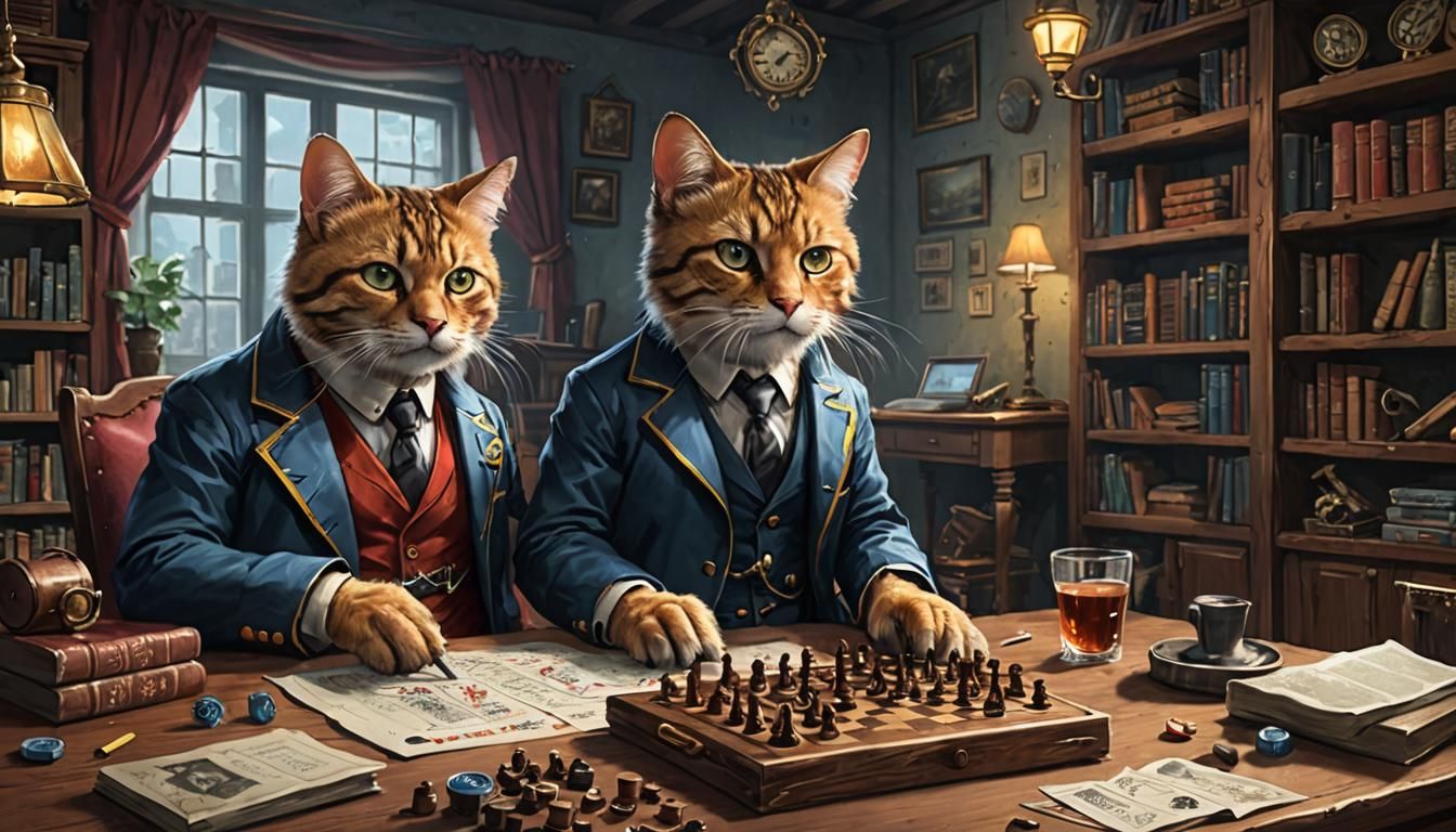 Ginger Persian Cat Plays Synth in Bamboo Forest