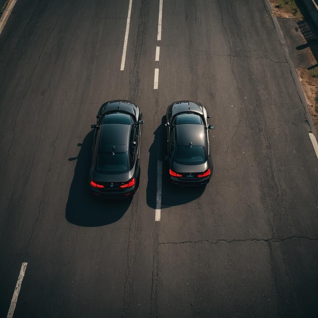 Sleek Black BMW in Cinematic Car Photography