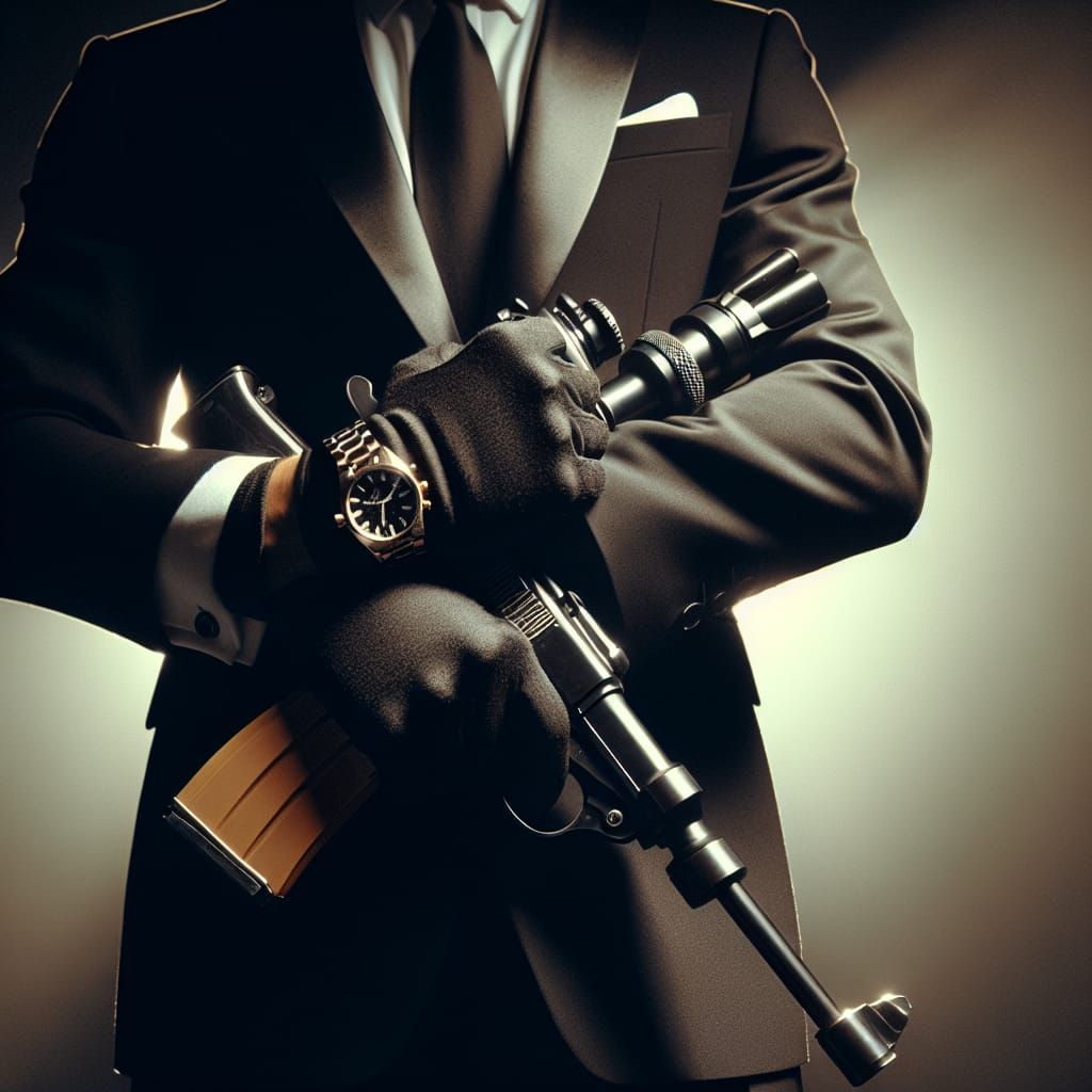 South Asian Spy in Black and White Suit