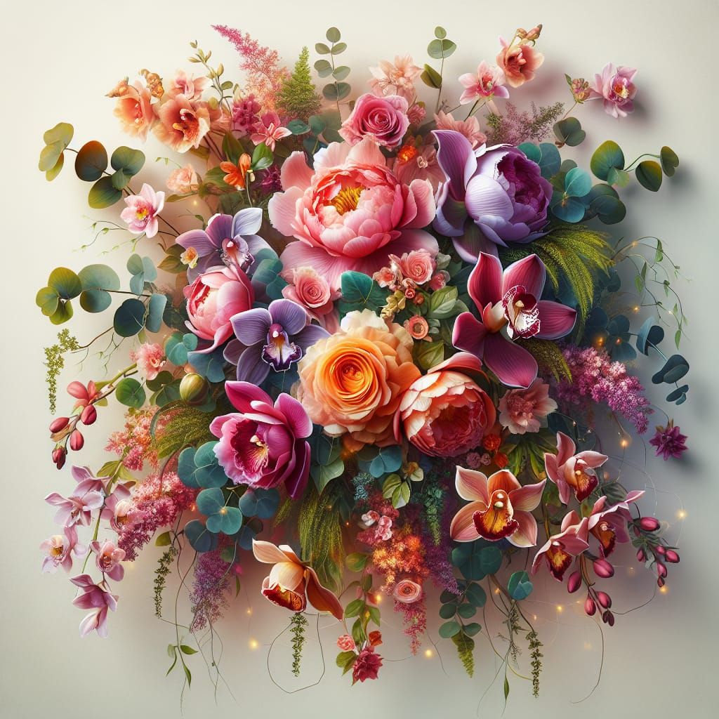 Captivating Floral Arrangement with Peonies, Roses and Orchi...
