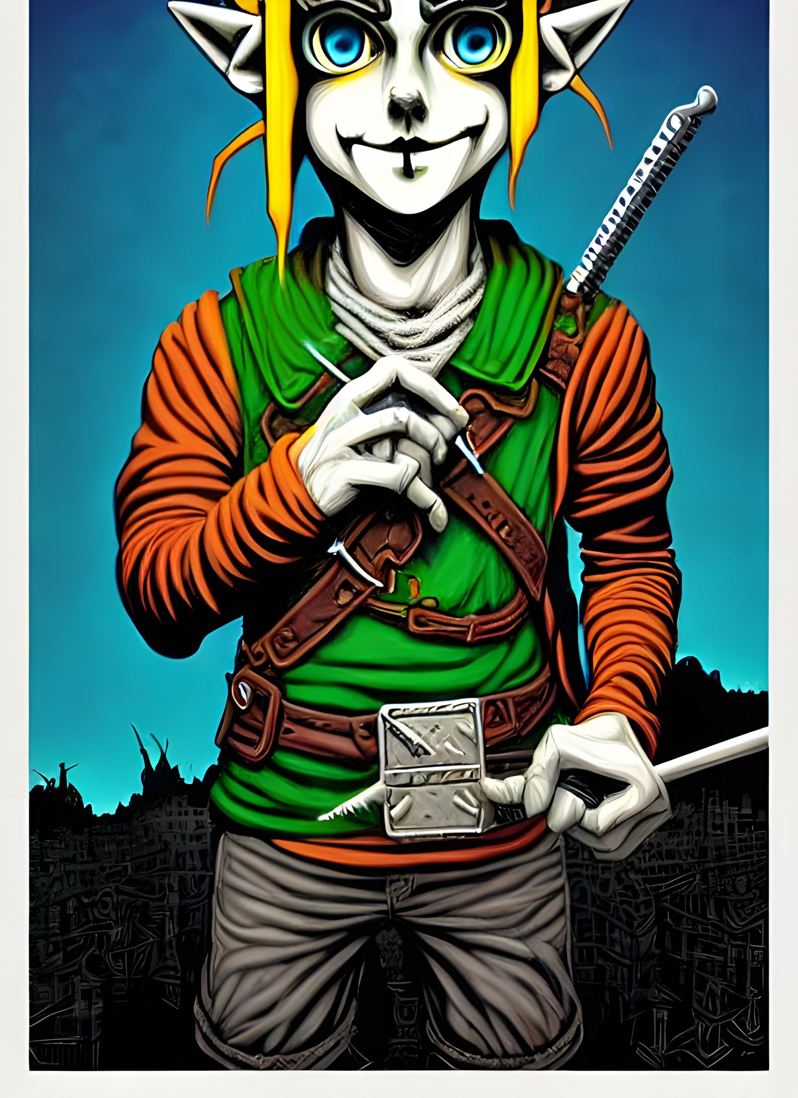 Link in Dark Surrealist Style