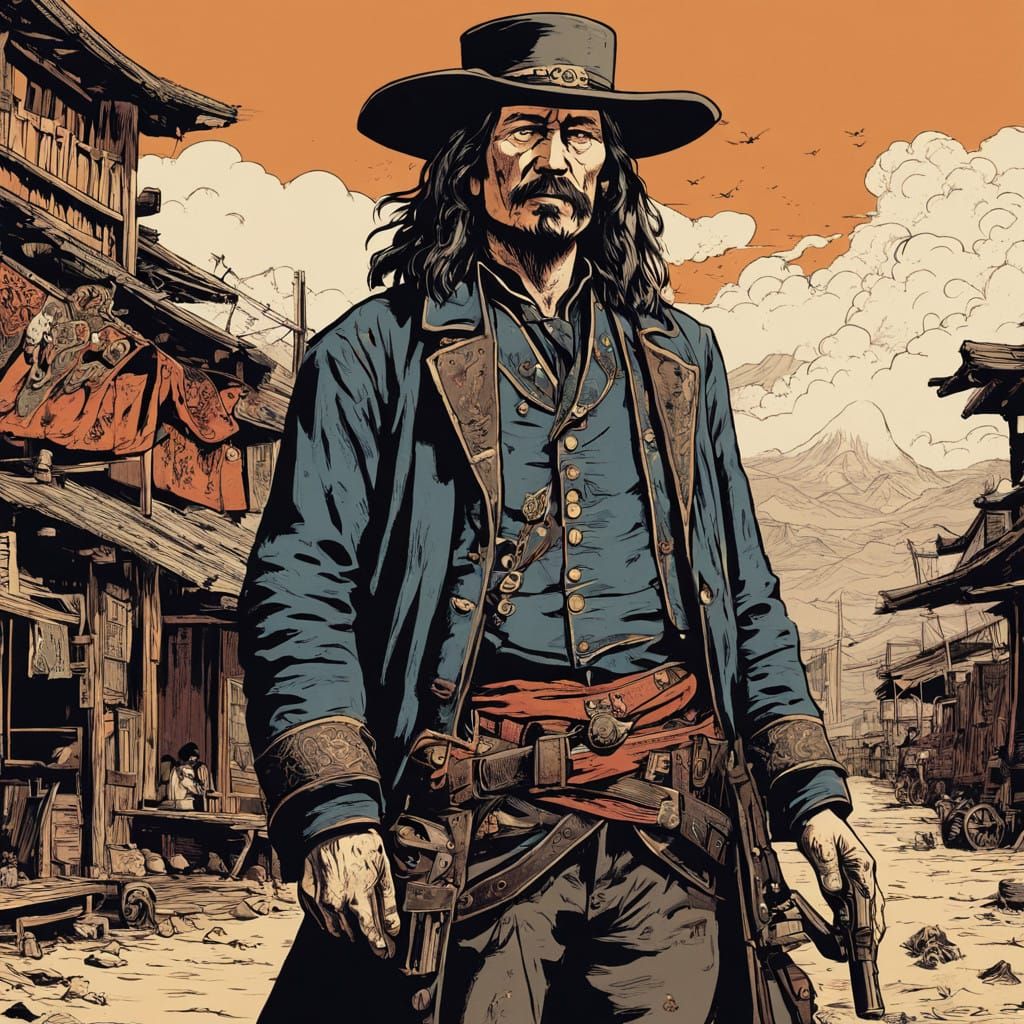 Wild Bill Hickok in a Futuristic Western Landscape