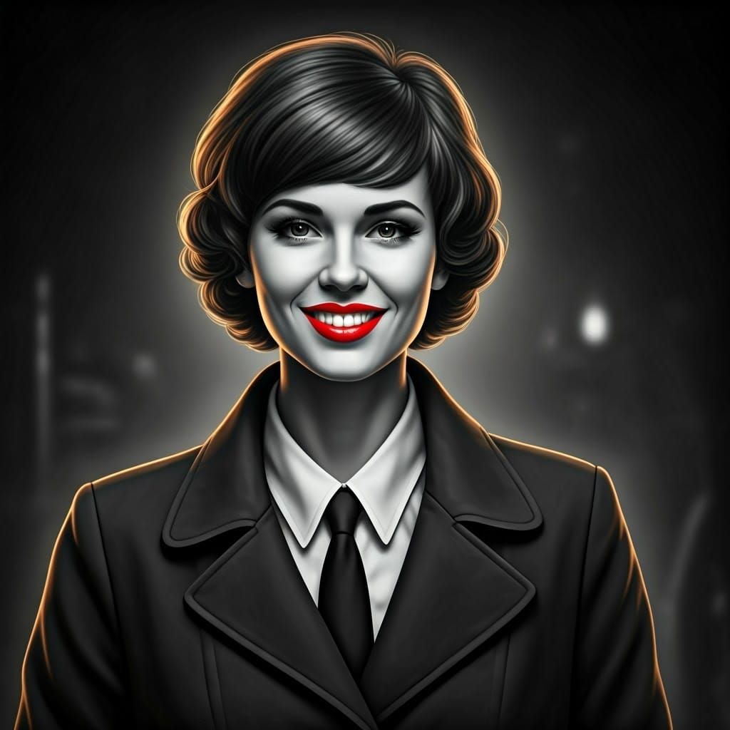 Gumshoe Noir Detective in Black and White