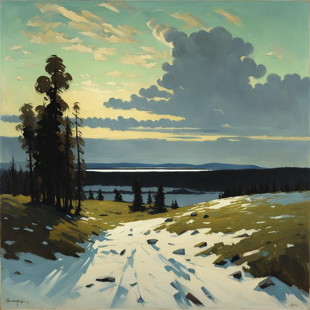 Dramatic Landscape Inspired by Luminist Art