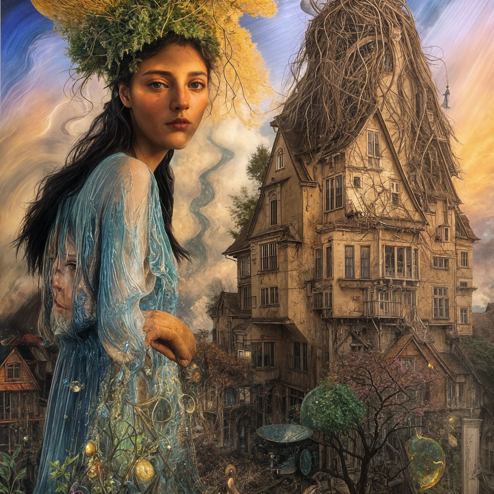 Surreal Reality Fracture with God Rays and Particles