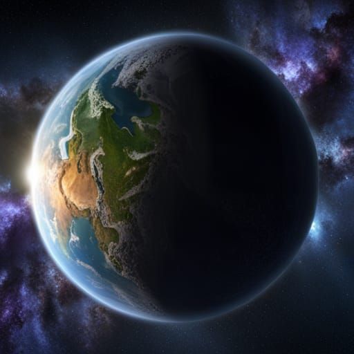 Detailed Rocky Planet in Deep Space