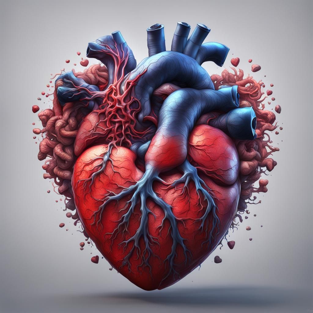 Heart Anatomy with Digoxin Toxicity: Detailed Matte Painting