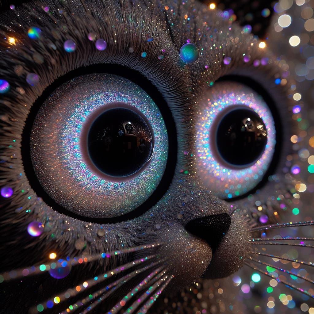 3D Cat with Bioluminescent Googly Eyes