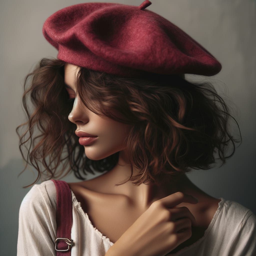 Woman's Raspberry Beret: A Vintage Style Statement