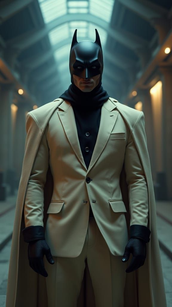 Cinematic Portrait of Masked Hero in Ambient Light